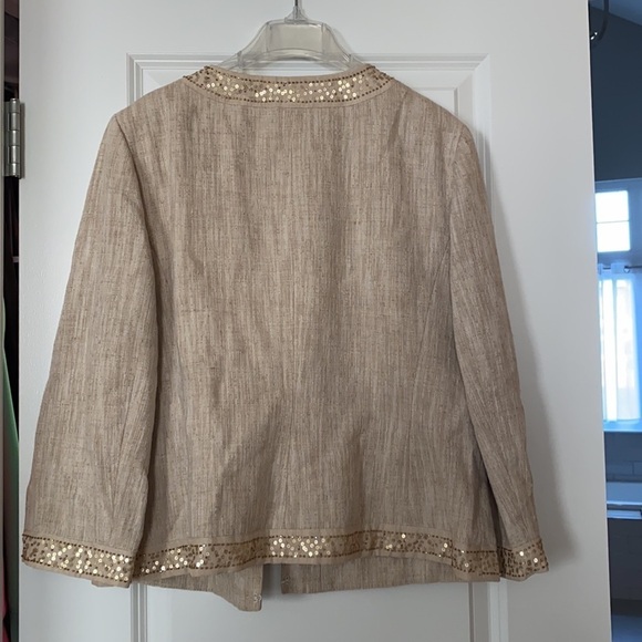 Worn once! Ann Taylor sequin and bead trim linen jacket - Picture 4 of 4